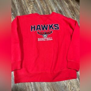 Red and navy vintage Atlanta Hawks basketball sweatshirt
